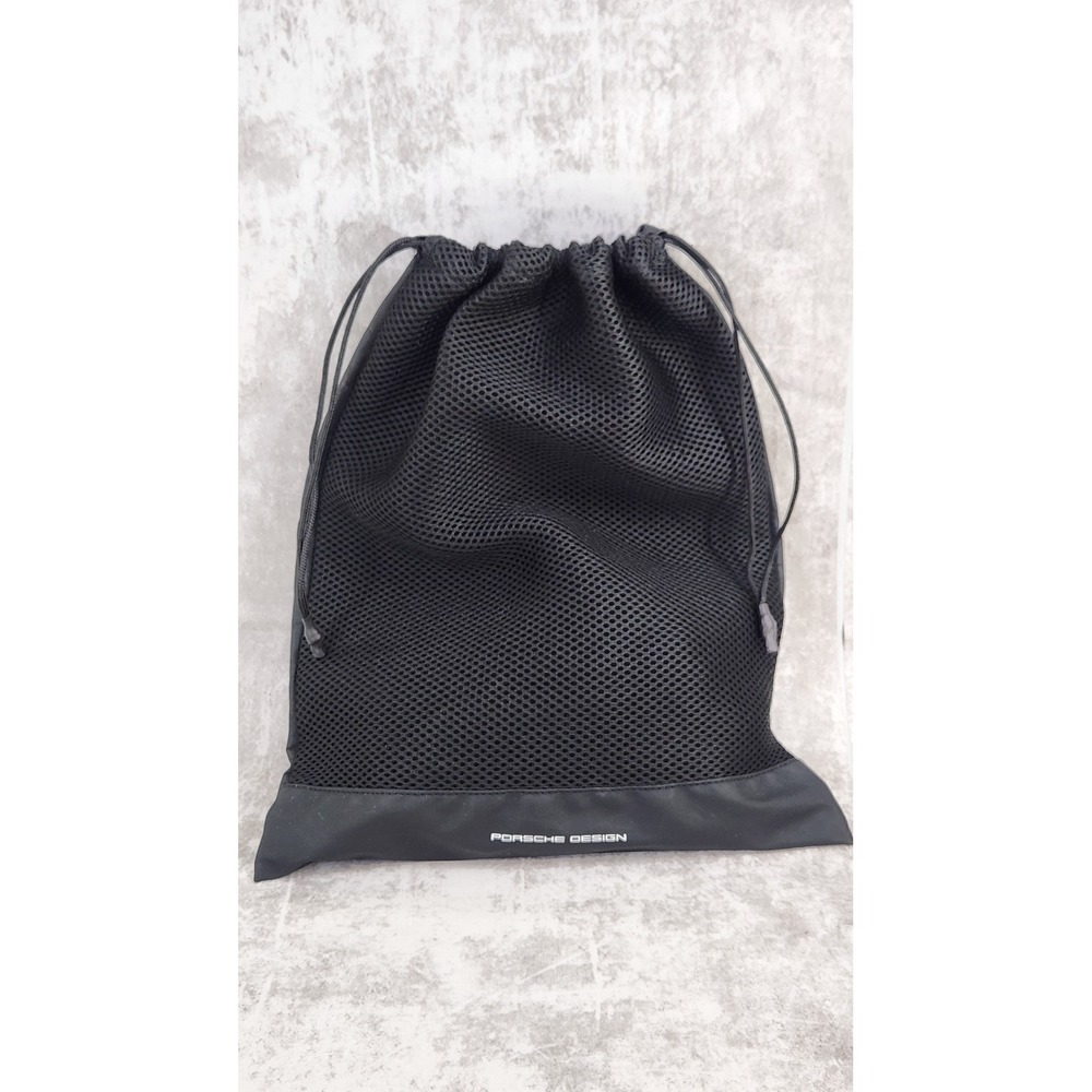 Porsche Lufthansa Airlines Drawstring Travel Bag Black Mesh Business Class